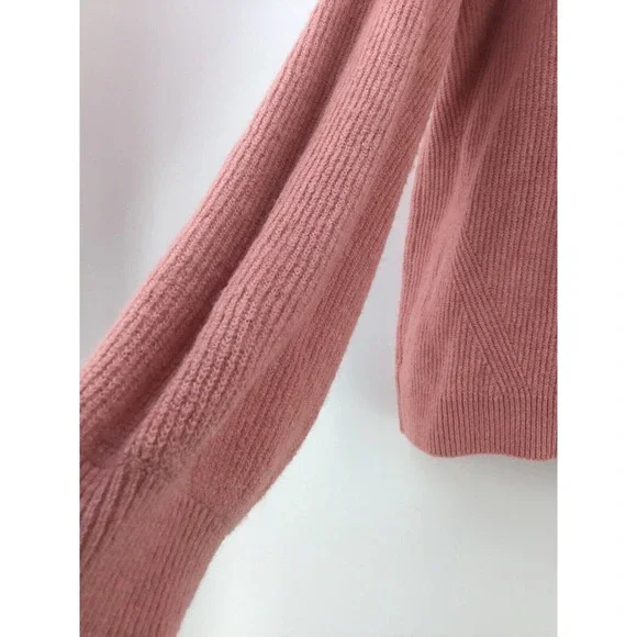 Halogen Sweater Women Size X1 Wool Blend Ruffles Neck Blush - Picture 12 of 16